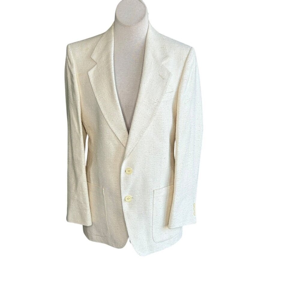Daniel Hechter Cream Wool Blend Euro Cut Blazer Sport Coat